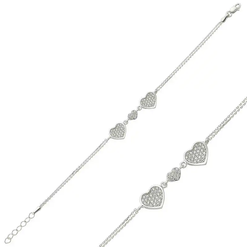 KUTAYDAN 925 пробы серебряные сердца леди браслет