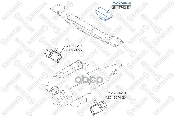 25-17740-Sx_подушка Двигателя Задняя! Nissan King Cab D22