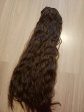 AISI BEAUTY-Pinzas largas para extensión de cabello, pelo sintético Natural con ondas al agua, Rubio, negro, marrón, rojo, 22 y 28 para peluquines para mujer