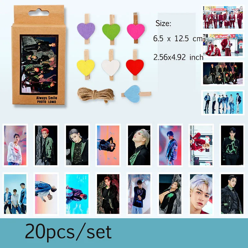 

20 PCS/SET Super M Regular 1 Album Super One One (Monster & Infinity LOMO Cards Photo cards BAEK HYUN LUCAS MARK KAI Super M GIF