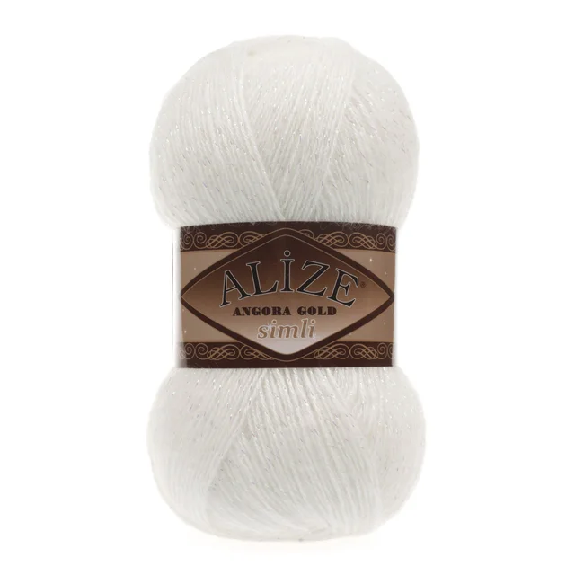 Alize Angora Gold Simli, Silvery, Knitting, Acrylic Yarn, Wool, Sweater Yarn, Crochet Yarn, Winter Yarn,n, Light Yarn, Lace 450