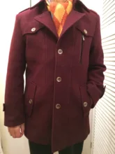 Wool Coat Long-Scarf Cotton-Padded Winter New-Fashion Male Warm Thick Collar Mens Middle