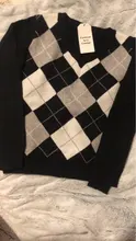 HEYounGIRL otoño negro V cuello de punto Vintage suéter Casual Argyle Jersey escocés mujeres Y2K estilo Preppy Jersey manga larga 2021