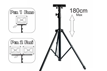 

Tripiedi Tripod Tripod Portafari multipurpose headlight projector use yard workshop 1 or 2 spotlights Max height 180cm