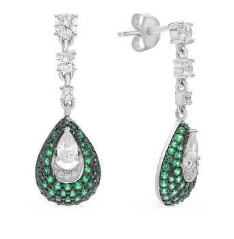 

Silver earrings with alpanite and cubic zirconia sunlight sample 925