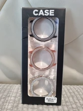 Parachoques de PC de diamante de dos filas para Samsung Galaxy Watch Active 2, funda de 40mm y 44mm, accesorios de cubierta fina ostentosa para mujer