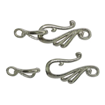 

2329605 lock 'крючки' with curls 5373, (set of 2 pcs), color silver