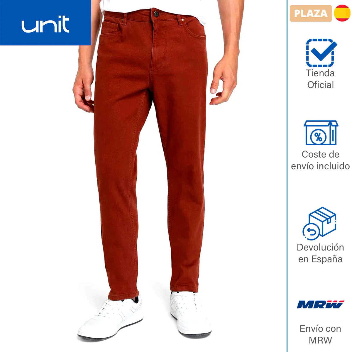 Pantalón con bolsillos de hombre tejanos. de moda ropa para caballero de corte ajustado. Unit|Pantalones informales| -