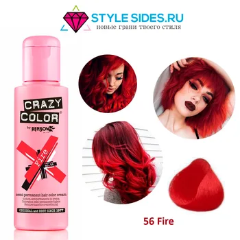 

Crazy color hair dye, crazy color 56 fire (fire red) 100 ml.