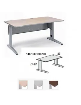 

METAL TABLE ROCADA 200X80 CM. ALUMINUM FRAME BOARD BEECH COLOR
