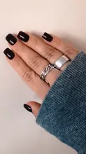 Anillo de Plata de Ley 925 con abertura plateada para mujer, cadena de bloqueo grande, estilo antiguo