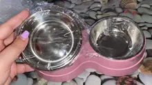 Alimentador de colores para mascotas, plato de acero inoxidable para alimento y agua de perros y gatos pequeños