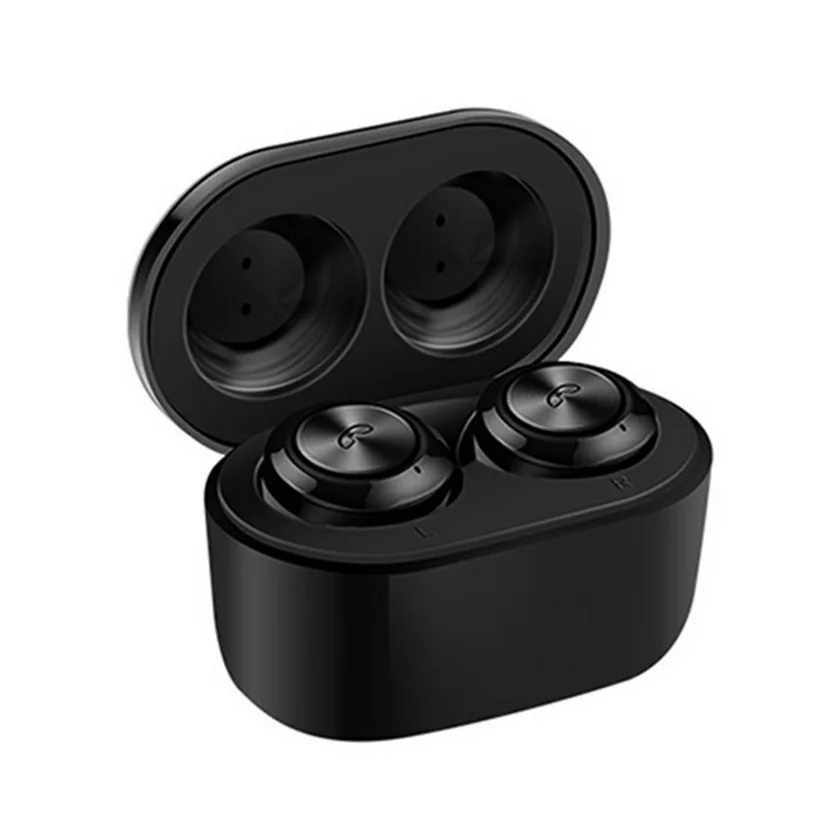50 шт. Bluetooth гарнитура A6 tws с зарядным отсеком мини стерео V5.0 Беспроводные спортивные наушники - Цвет: Черный