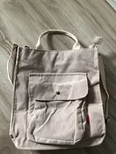 Hylhexyr-Bolso de hombro de pana para mujer, bolso de compras Vintage con cremallera, mochila de estudiante, informal, con bolsillo exterior