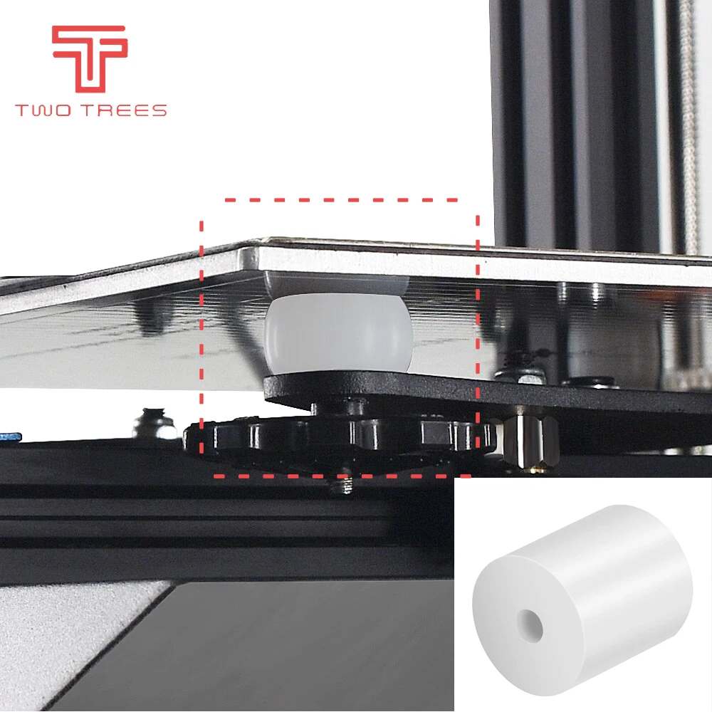 ESPACIADOR sólido de silicona de alta temperatura para impresora 3D, columna de nivelación de cama caliente para CR-10 CR10S Ender-3 PRO Prusa I3