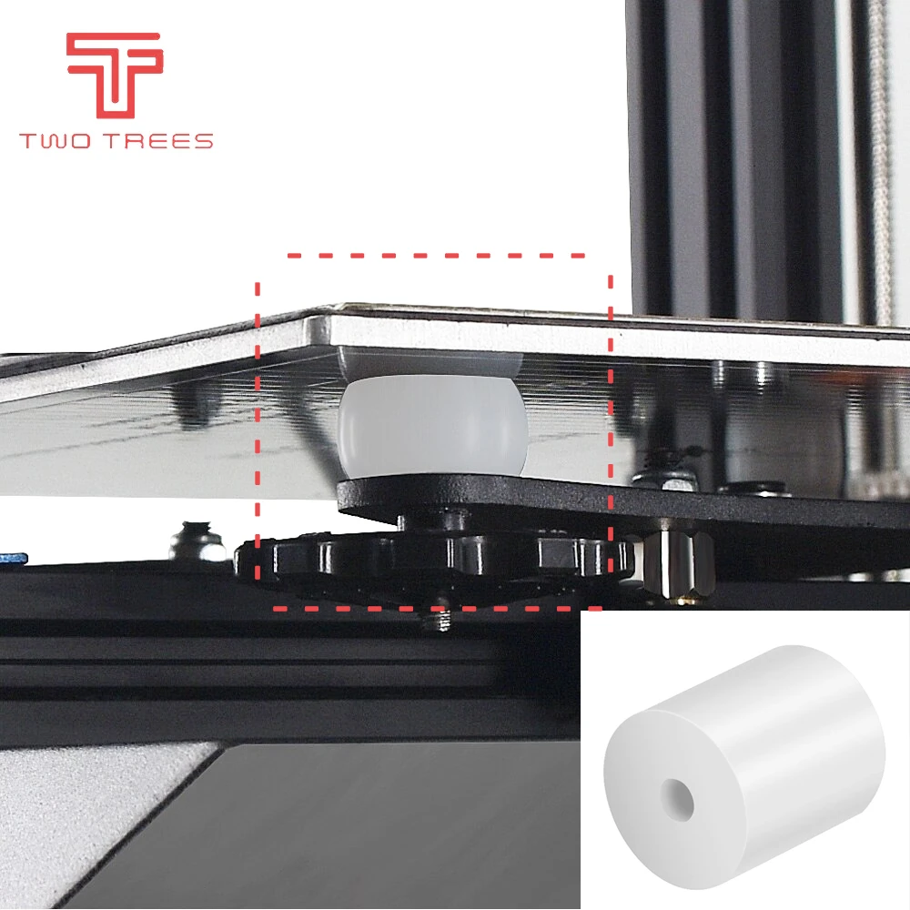 High Temperature Silicone Solid Spacer Hot Bed Leveling Column For CR-10 CR10S Ender-3 Prusa I3 3D Printer Parts Blu-3 hp plotter printhead