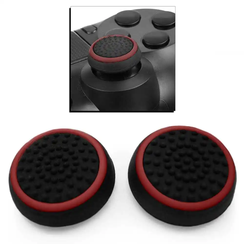 2x Силиконовая крышка джойстика красная совместима с контроллером Sony Dualshock 4