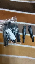 Cepillo de limpieza de nailon de doble cabezal, para afeitadora de barba, afeitadora, removedor de pelo portátil, reemplazo de plástico negro para viaje, 10 Uds.