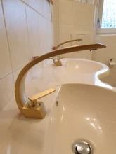Tap Bathroom Faucet Crane Washbasin Black Curved-Basin Hot-Water-Mixer Chrome Bronze