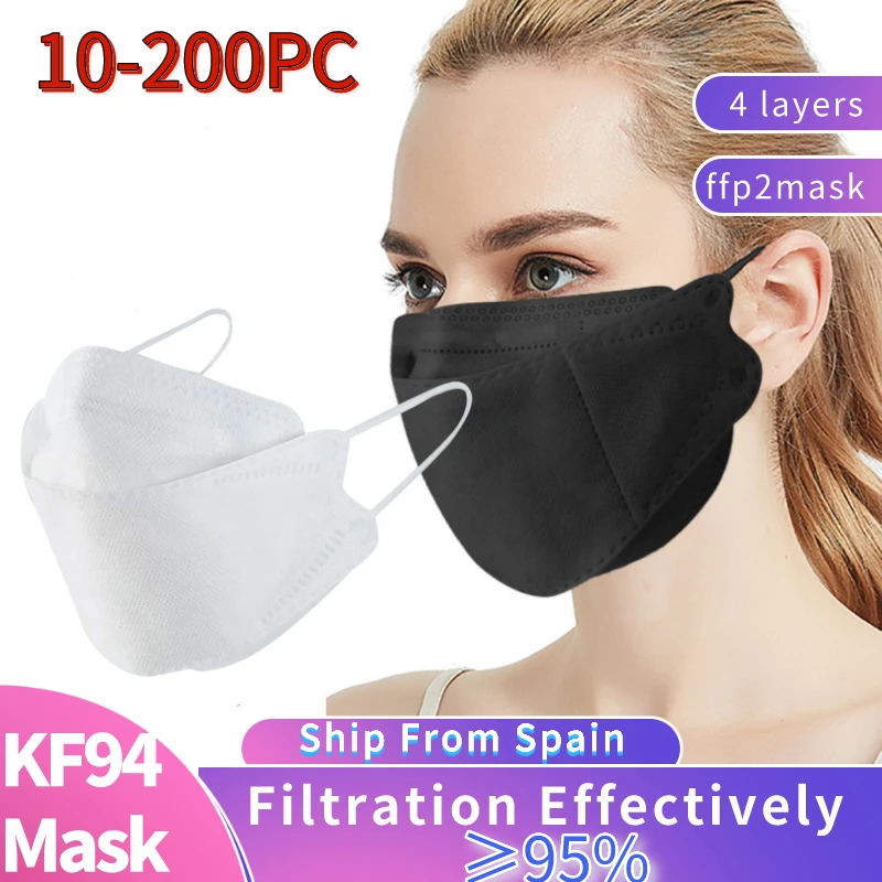 200 шт. ffp2mask черная маска дышащая 3D дизайн mascarilla fpp2 homologada в наличии Быстрая