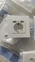 Delviz-Toma corriente con USB estándar para la UE, enchufe de pared con 2 salidas, panel de alimentación CA 110 ~ 250V, de calidad 16A, doble marco, 146x86mm