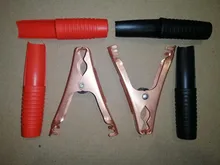 2Pcs Red+Black Car Alligator Clips Battery Clamps Crocodile Clip 100A Aligator Clips