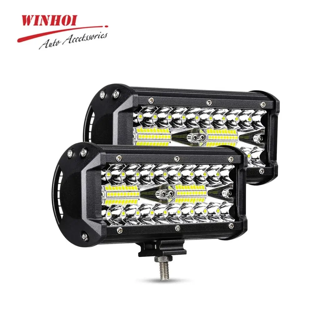 

7" LED Car Work Light Bar 120W 6500K 12V 40LED 3030SMD Universal Spot Flood Combo Worklight Waterproof Offroad Driving Light