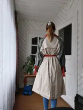 Gabardina informal de algodón para mujer, abrigos largos vintage de talla grande, abrigos doble superior, prendas de vestir kpop con botonadura