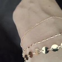 4 unids/set 2019 nueva Bohemia pulsera de oro multicapa moneda plateada pulseras de cadena para las mujeres pie cadena pulseras joyería