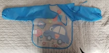 Baberos Bandana para bebé, bonitos Baberos de dibujos animados coloridos, impermeables, para comer, dibujo de manga larga, delantal, babero de autoalimentación para bebé