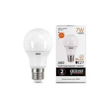 

Gauss bulb led Elementary A60 7W E27 520lm 2700K promotion 23217a package 10 PCs