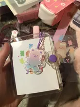 MINKYS-Mini cuaderno Kawaii de bolsillo, diario de hojas sueltas, libro de Agenda, regalo de cumpleaños, conjunto de papelería escolar coreana, 3 anillos