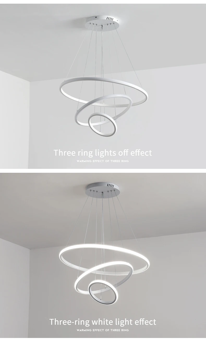 Modern LED Chandelier For Living Room Bedroom Dining Room Simple Round Ring Kitchen Ceiling Pendant Lights Decorate Hanging Lamp pendant light fixtures