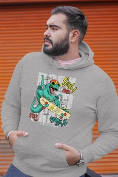 

Angemiel Wear Vicinity Skateboarder Dinosaur Gray Men 'S Hooded Sweatshirt