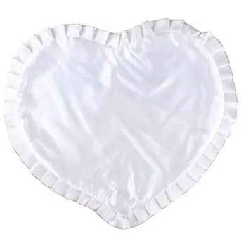 

YAS-14 Sublimation Satin Heart Pillow-Silvery Frilly