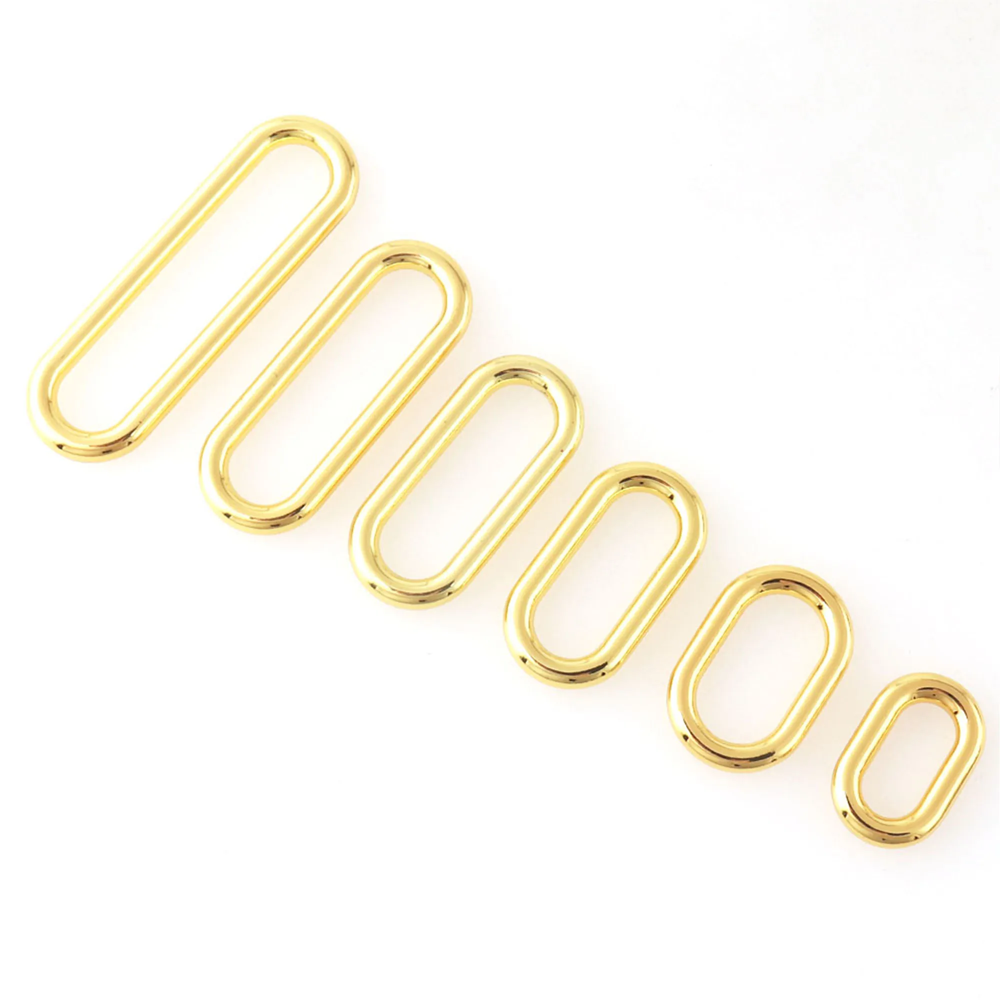 

Gold Oval Rectangle Rings Slide Buckles Belt Buckle Metal Loop Connector for Bag Webbing Purse Handbag Bag Strap DIY Making 8pcs