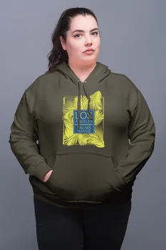 

Angemiel Wear Los Angeles Palm Paradise Green Women 'S Hooded Sweatshirt