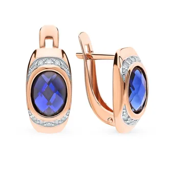 

Gold earrings with sapphires and diamonds sunlight sample 585