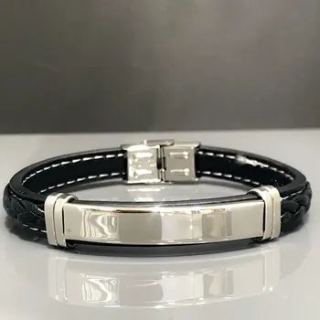 

Genuine Leather 316 L Steel Is Imprint Men Bracelet