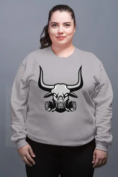 

Angemiel Wear Gas Masker Bull Gray Female Sweatshirt