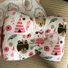 Enfermería almohada para bebé recién nacido dormir apoyo cóncavo de dibujos animados almohada impreso forma cojín previene la cabeza plana
