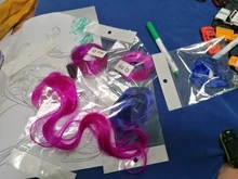 Alileader-extensiones de pelo sintético con pinza, pelo largo ondulado de 20 , 50 cm, rojo, azul, rosa, arcoíris, Color puro