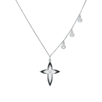 

Silver necklace with cubic zirconia and enamel sunlight sample 925