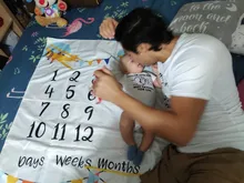 Manta de crecimiento mensual para bebé recién nacido, utilería de fotografía, fondo de tela conmemorativa, alfombra, accesorios para bebé recién nacido