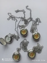 Reloj de bolsillo de cuarzo BTC, réplica de moneda de Bitcoin física chapada Retro, Metal físico colecciones de monedas antiguas de imitación de moneda virtual