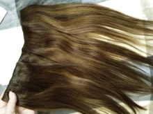 VeSunny-máquina de extensiones de cabello humano Remy, 100% de cabello humano auténtico Rubio Invisible, con 2 Clips, Halo