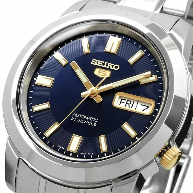 Men's Automatic Watch Seiko 5 Snk11k1 Dial Blue 37mm Strap Steel -  Mechanical Wristwatches - AliExpress