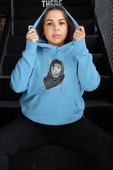 

Angemiel Wear Assassin 'S Cat Blue Women 'S Hooded Sweatshirt
