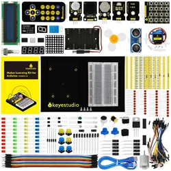 Keyestudio Maker – Kit d'apprentissage/démarreur pour Arduino, avec boîte cadeau, plateforme UNO, 1602 LCD, Servo, led, PDF (sans carte mère) 