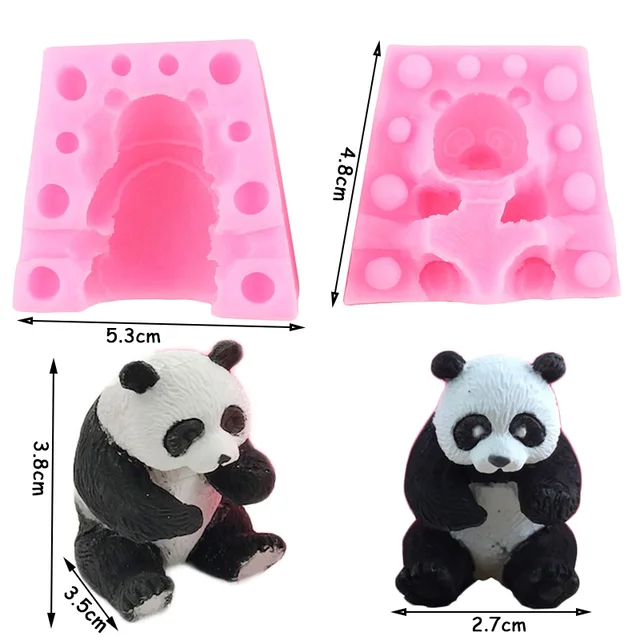 3D Panda Szilikon Penész Szappan Gyertya Penészek Csokoládé Fondant Sütemény Díszítő Szerszámok Mousse Tészta Desszert Sütő Kiegészítők - Image 2